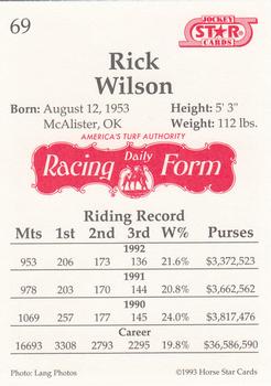 1993 Jockey Star #69 Rick Wilson Back